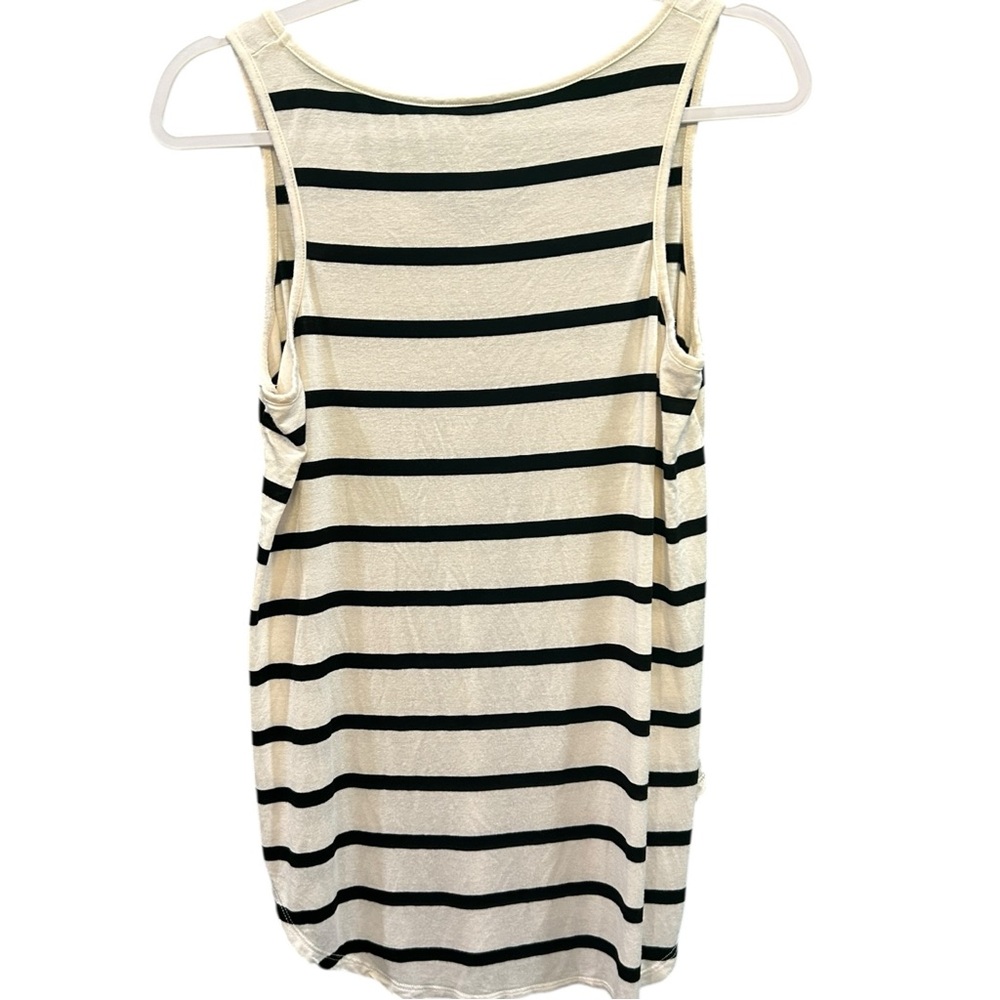 Allison Joy Cream and Black Sleeveless Tank Top
